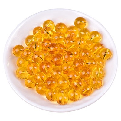 7A纯净巴西暴力黄水晶散珠子