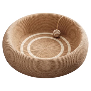 圆形剑麻猫抓板耐磨不掉屑剑麻猫窝猫爪板一体猫抓盆猫咪磨抓板