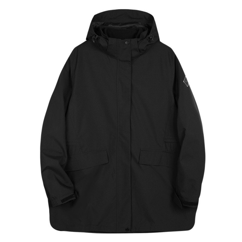 TECTOP探拓户外秋冬女士摇粒绒内胆中长上衣两件套防风保暖通勤服