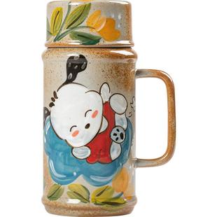 景德镇手绘冷水壶陶瓷复古中式创意卡皮巴拉大容量国漫手工马克杯