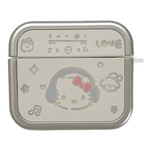 电镀银缕空哈喽kitty适用苹果新4代airpods蓝牙无线耳机保护套airpods1/2/3硅胶软壳airpodspro三代新款小众