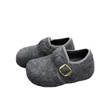 羊毛呢加绒勃肯鞋女2025冬季新款圆头内增高厚底保暖防滑休闲棉鞋