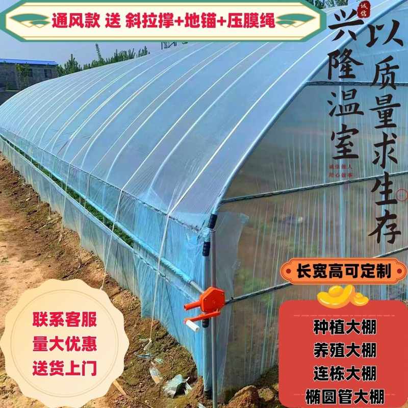 大棚骨架全套蔬菜种植育苗大棚养殖大棚鸡鸭鹅猪家用农用温室保温