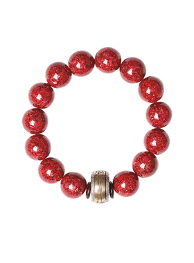 玄修阁朱砂纯银国风转运珠手串