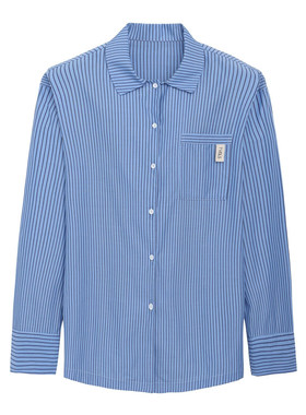 天丝棉条纹丝滑家居服套装男大码