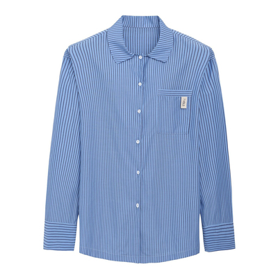 天丝棉条纹丝滑家居服套装男大码