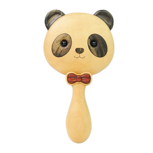 周广胜熊猫造型帅小熊气垫梳可爱木质按摩梳便携式护发梳子送女友