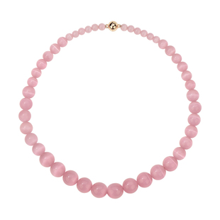 CHEZ LOOPS猫眼石项链 原创水晶系列桃粉色高级感新款锁骨链女