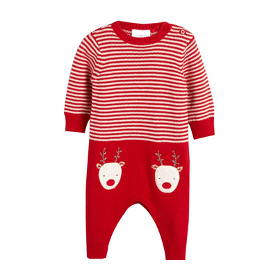 Next英国男婴秋款红色圣诞连体衣