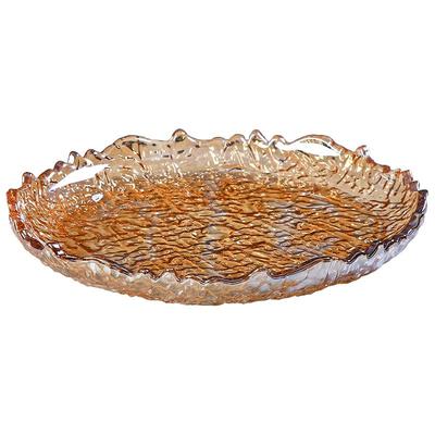 水果盘水晶玻璃描金边加厚轻奢