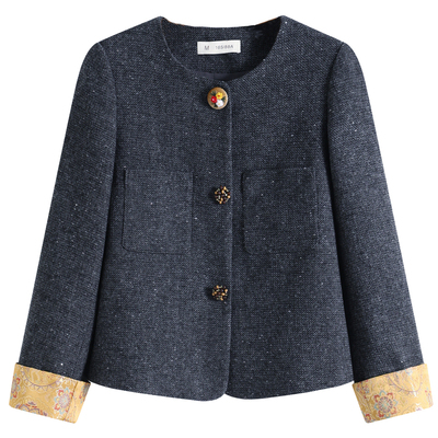 小香风羊毛呢外套时尚洋气妈妈装