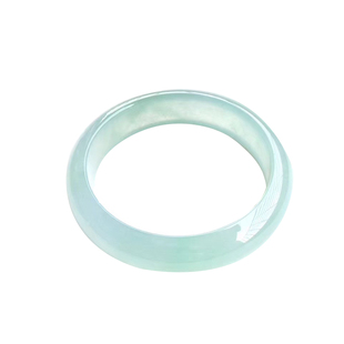 天然正品 冰种浅绿玉手镯 带证书女款玉镯子 玉器翡翠色淡绿包邮