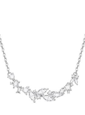 潮色绘紫藤花项链女纯银