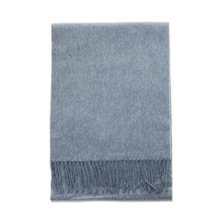 owooL冬暖简奢纯山羊绒双色双面水波纹冬季百搭保暖围巾男女通用