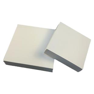 现货小白盒空白双插正方形白卡纸盒中性纸盒盲盒扁款彩盒印刷白色