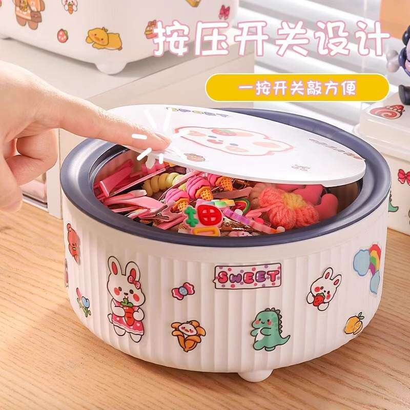 包邮桌面垃圾桶家用高小带办公室值可爱纸篓书桌颜收纳盒桌上盖