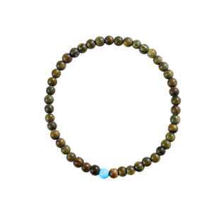 4mm天然绿檀木单圈手串奶香味念珠情侣手链男女朱砂和田玉绿松石