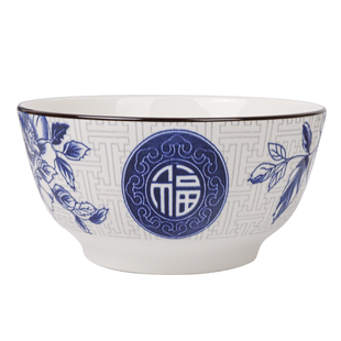 陶瓷碗家用10个装家用吃饭碗碟套装青花餐具创意新款米饭碗高级感