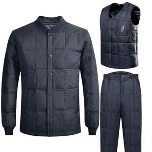 中老年人羽绒服内胆男士内穿小棉袄冬装衬衫爷爷装加厚爸爸棉衣裤