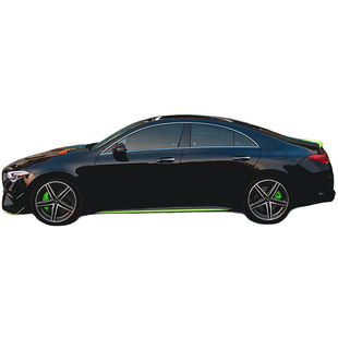 适用奔驰AMG拉花包围线条绿色贴纸CLA C级 A级 A35L C63装饰车贴