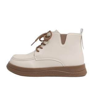 英伦风加绒乐福鞋女款2025冬季配裙子马丁靴保暖短靴皮面防水棉鞋