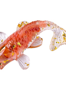 水晶碎石锦鲤滴胶小鱼摆件金鱼小礼物装饰可爱彩色创意礼品装饰品