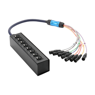 日升信号线缆4信道接线盒卡农公母头音频延长线舞台盒散尾话筒线8