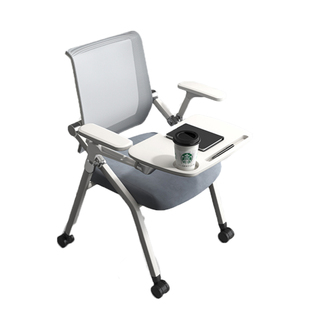 培训椅带桌板可移动折叠员工椅培训椅办公椅电脑椅带写字板会议椅