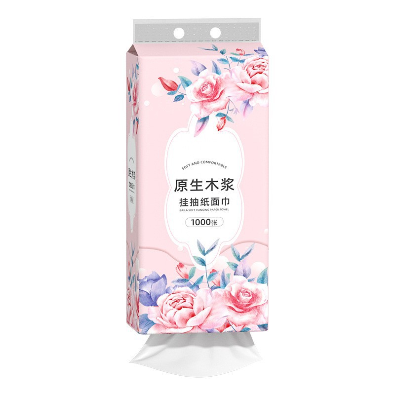 悬挂式抽纸厕纸抽取式餐巾纸擦手纸原生木浆纸四层