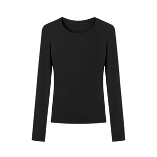 单/两件装 秋冬季保暖双面德绒打底衫女圆领修身显瘦内搭长袖T恤