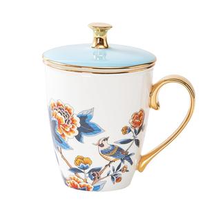 华光国瓷 骨瓷茶杯盖杯带茶漏水杯 中式高档送礼盖杯礼盒升升不息