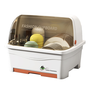 厨房放碗筷收纳盒带盖家用沥水碗柜收纳架装餐具碗碟盘置物架加厚