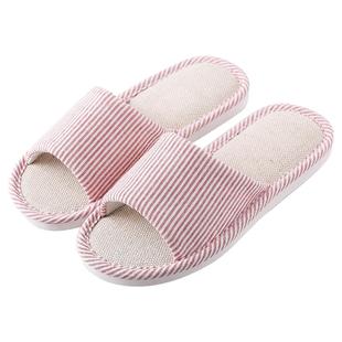 洁丽雅亚麻拖鞋女士夏季室内家居待客防滑不易臭四季棉麻布拖鞋男