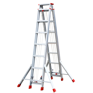 铝合金人字升降梯家用折叠梯工程梯抽拉铝合金梯子收缩双面伸缩梯