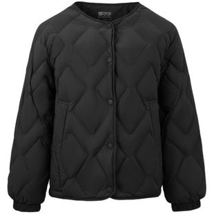 雪中飞热可可羽绒服秋冬新款女士时尚百搭菱形格休闲韩版V领外套