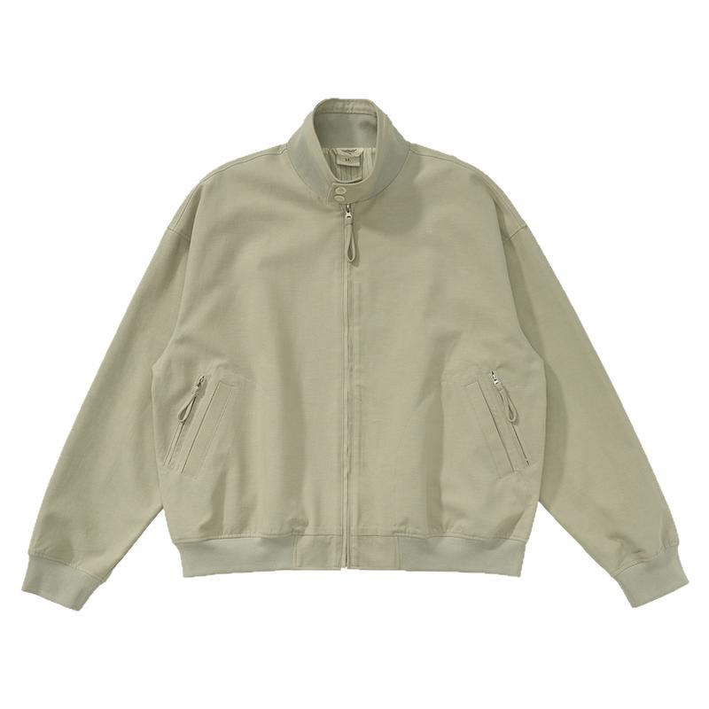 中古风廓形纯色风衣夹克外套中性
