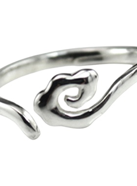 s925纯银祥云开口可调节杂志戒指