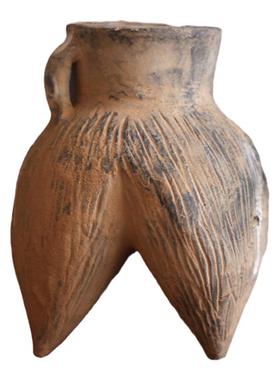 新石器大汶口文化炊具灰陶鸟喙形陶鬶陶鬲古典装饰仿古陶器摆件