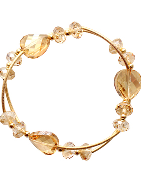 奥地利卡其色黄水晶手链ins小众