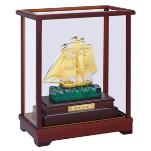 足金金箔一帆风顺帆船摆件开业礼品招财商务办公室桌客厅乔迁新居