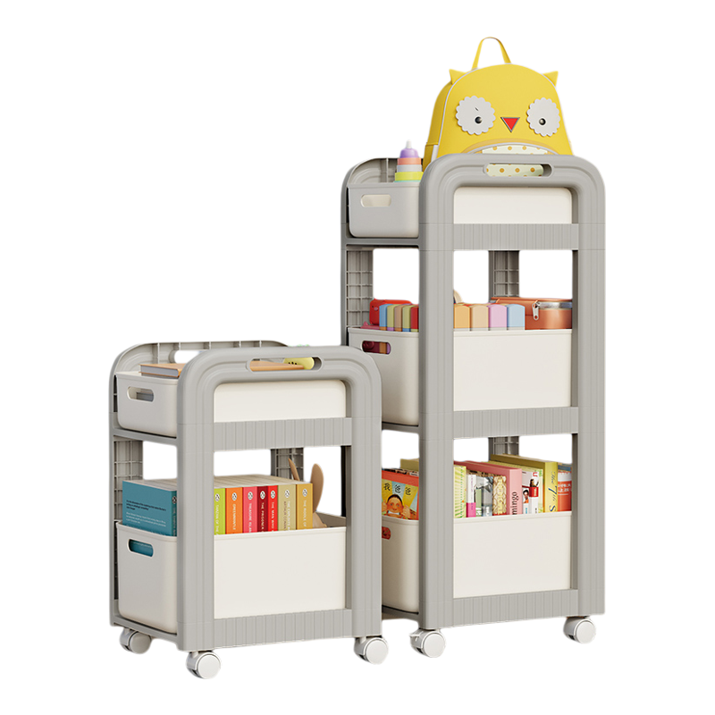 书包置物架移动小推车家用多层零食书本收纳神器桌下带轮放包架子