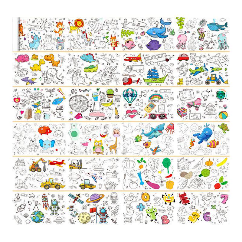 儿童涂鸦画卷大画纸12种主题