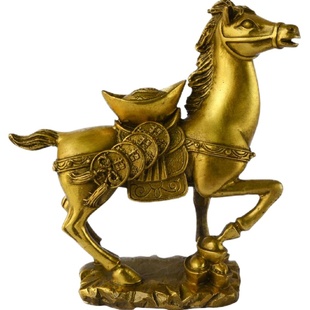 铜马上有钱摆件黄铜办公室家居马年吉祥物生肖马工艺品马到成功马