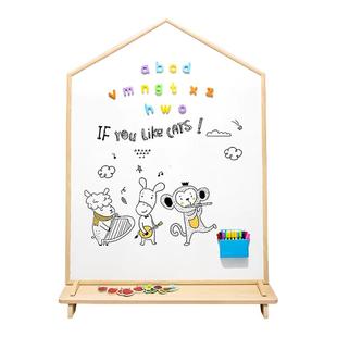 儿童画板家用宝宝磁性黑板双面涂鸦绘画白板磁力小画画板实木支架