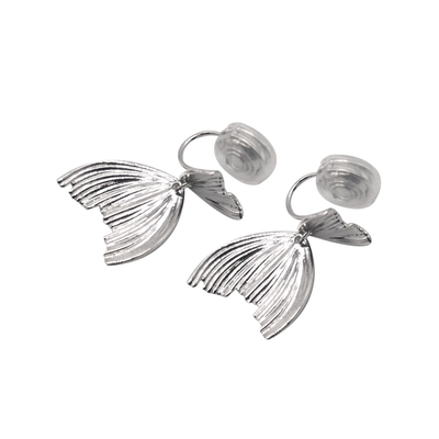 RECYCLE / 新中式鱼尾耳夹 褶皱小众设计感高级耳钉冷淡风简