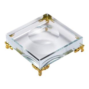 水晶球底座玻璃透明底座圆球形收纳摆件凹底 金属底座金属展示架