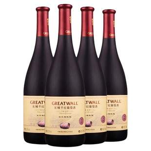 中粮长城干红葡萄酒红酒御秘陈酿蛇龙珠橡木桶750ml×4瓶国产红酒