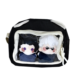 日常小食量百搭撞色扎谷吧唧痛包学院二次元透明单肩斜挎10cm娃包