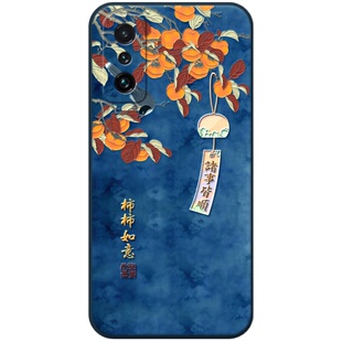 适用红米k90立体浮雕k80至尊turbo5max柿柿k70e如意手机壳k60转运妈妈pro老年13寓意12花鸟10软note15大气11