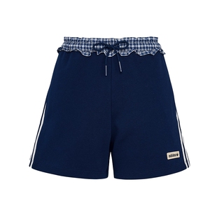 阿迪达斯三叶草女裤2026夏季新款PLAID SHORT W 运动短裤KU9394
